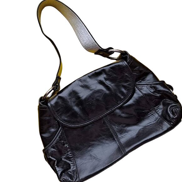 Kenneth Cole Reaction Black Leather Shoulder Bag - Picture 3 of 9